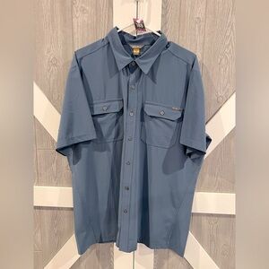 188. Eddie Bauer Men's Blue Short Sleeve Button Down Shirt XL